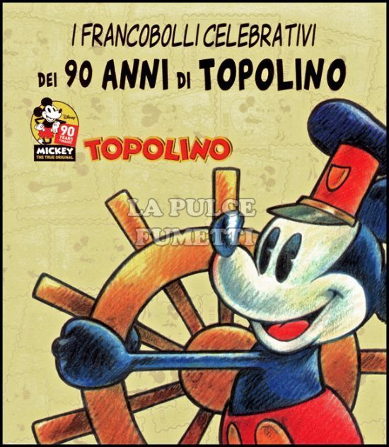 RACCOGLITORE VUOTO I FRANCOBOLLI CELEBRATIVI 90 ANNI DI TOPOLINO